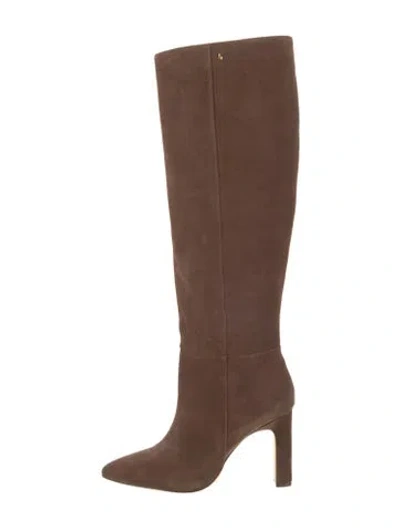 Pre-owned Larroude Suede Boots W/ Tags In Brown