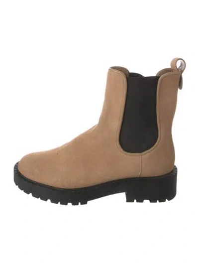 Pre-owned Larroude Suede Chelsea Boots In Black/neutrals