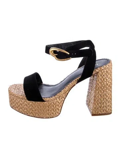 Pre-owned Larroude Suede Colorblock Pattern D'orsay Pumps