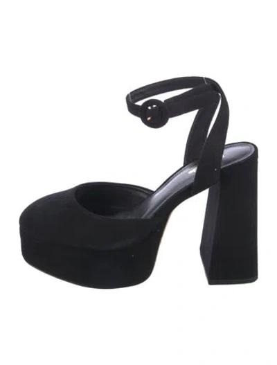 Pre-owned Larroude Suede D'orsay Pumps In Black