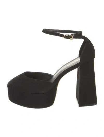 Pre-owned Larroude Suede D'orsay Pumps In Black
