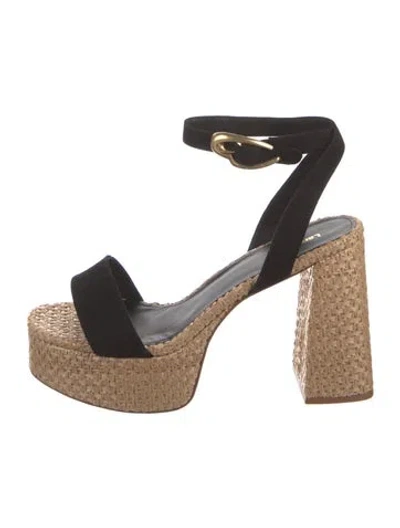 Pre-owned Larroude Suede Espadrilles In Black