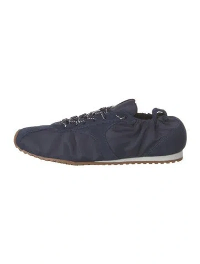 Pre-owned Larroude Suede Leather Trim Embellishment Sneakers In Blue