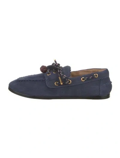 Pre-owned Larroude Suede Loafers In Blue