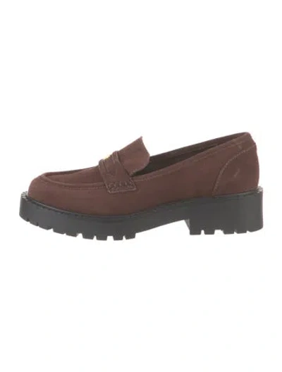 Pre-owned Larroude Suede Loafers In Brown