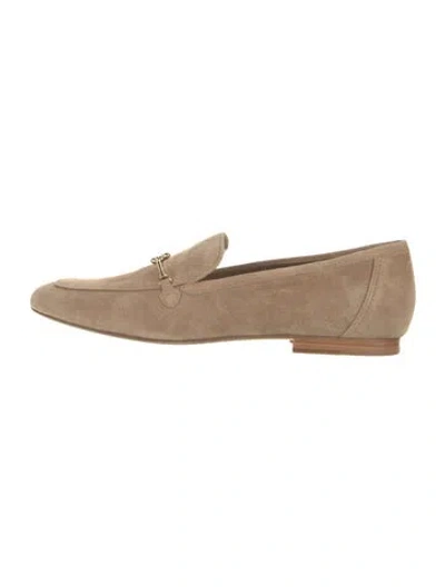 Pre-owned Larroude Suede Loafers In Neutral