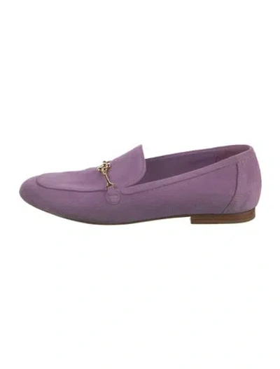 Pre-owned Larroude Suede Loafers In Purple
