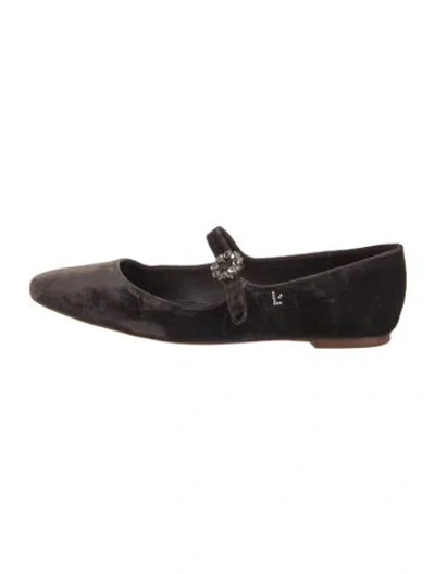 Pre-owned Larroude Suede Mary Jane Flats In Brown