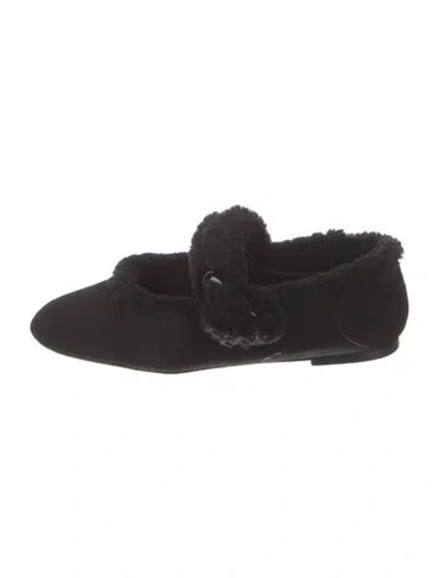 Pre-owned Larroude Suede Moccasins In Black