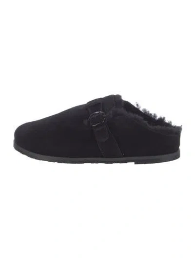Pre-owned Larroude Suede Mules In Black