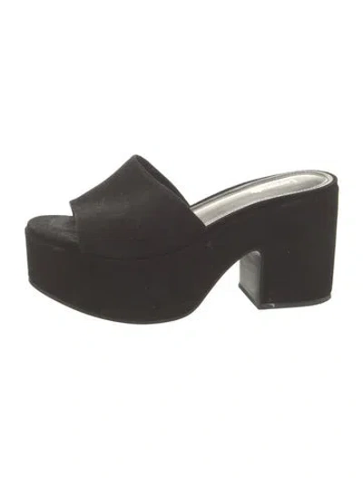 Pre-owned Larroude Suede Mules In Black