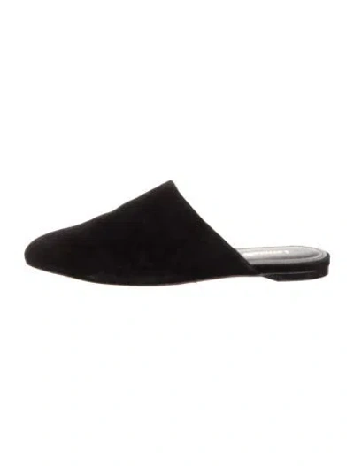 Pre-owned Larroude Suede Mules In Black