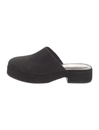 Pre-owned Larroude Suede Mules In Black