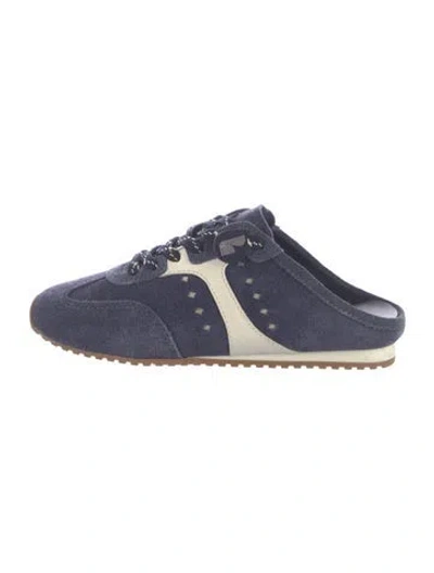Pre-owned Larroude Suede Mules In Blue