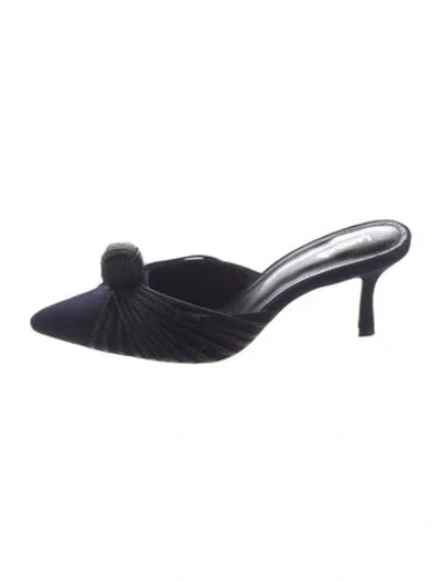 Pre-owned Larroude Suede Mules In Blue