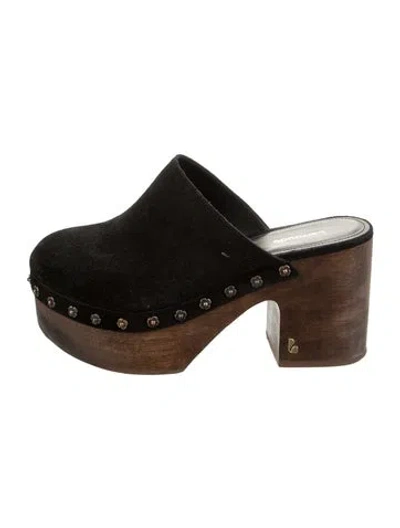 Pre-owned Larroude Suede Mules In Brown