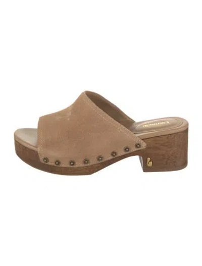 Pre-owned Larroude Suede Mules In Brown