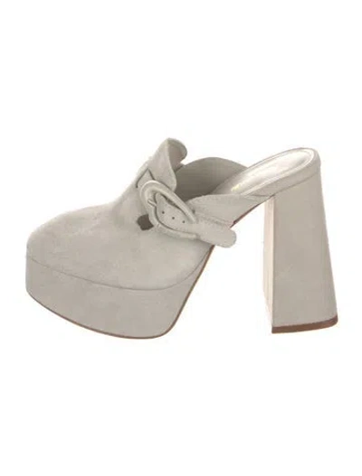 Pre-owned Larroude Suede Mules In Neutral