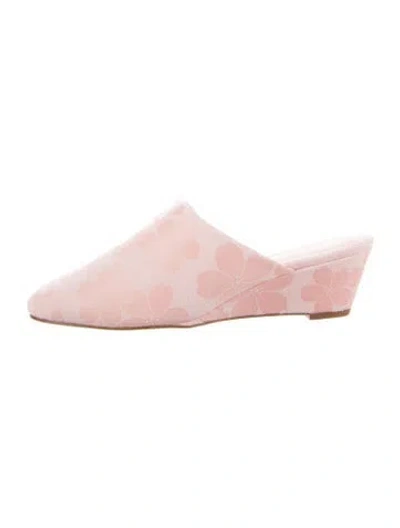 Pre-owned Larroude Suede Mules In Pink
