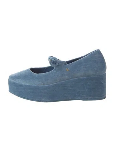 Pre-owned Larroude Suede Pumps In Blue