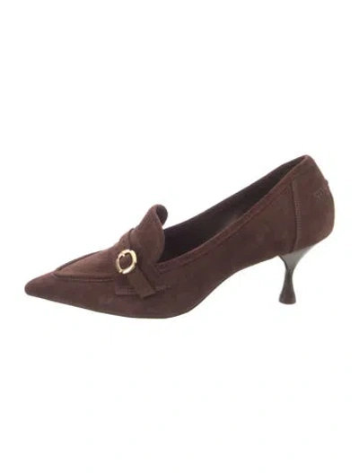 Pre-owned Larroude Suede Pumps In Brown