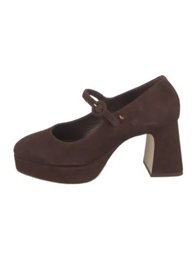 Pre-owned Larroude Suede Pumps In Brown