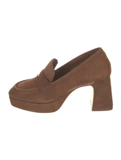 Pre-owned Larroude Suede Pumps In Brown