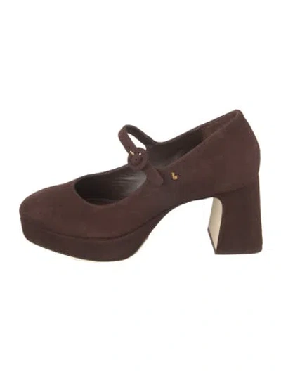 Pre-owned Larroude Suede Pumps In Brown