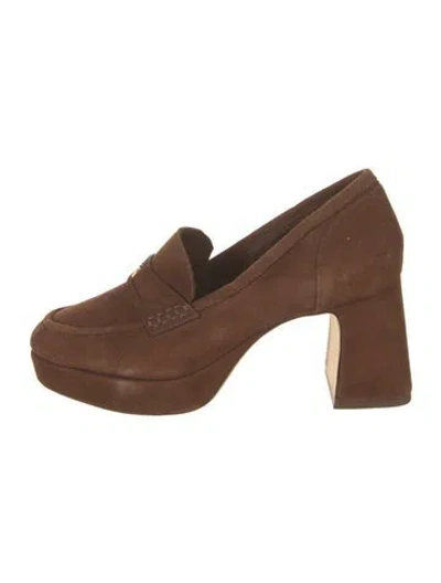Pre-owned Larroude Suede Pumps In Brown