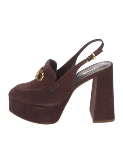Pre-owned Larroude Suede Pumps In Burgundy