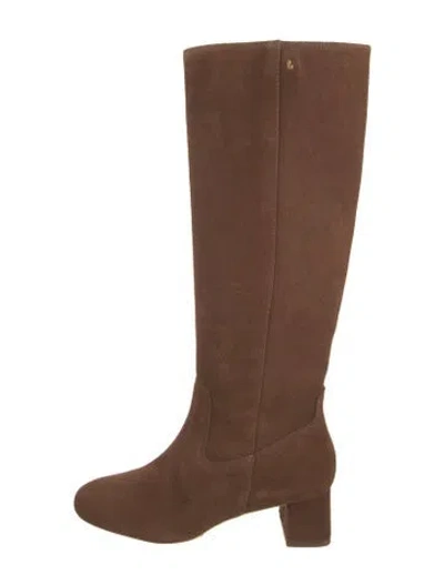 Pre-owned Larroude Suede Riding Boots In Brown
