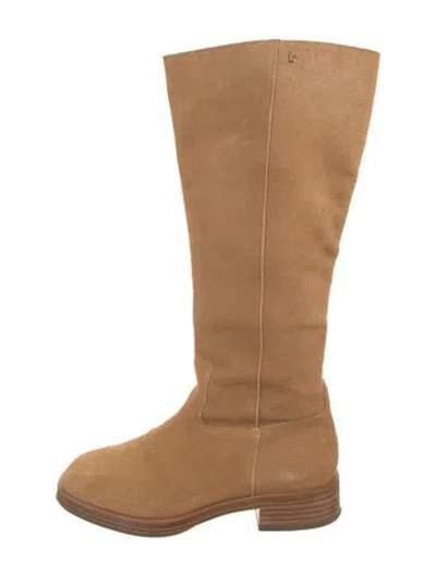 Pre-owned Larroude Suede Riding Boots In Brown