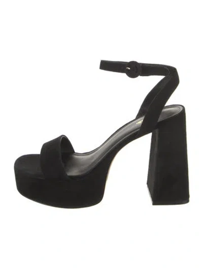 Pre-owned Larroude Suede Sandals In Black