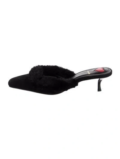 Pre-owned Larroude Suede Sandals In Black