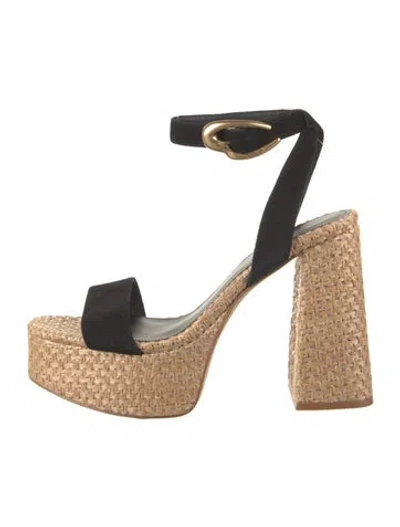 Pre-owned Larroude Suede Sandals In Black/neutrals