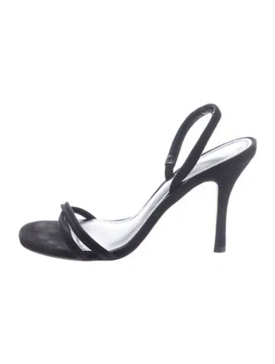 Pre-owned Larroude Suede Sandals In Blue