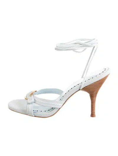 Pre-owned Larroude Suede Sandals In Blue