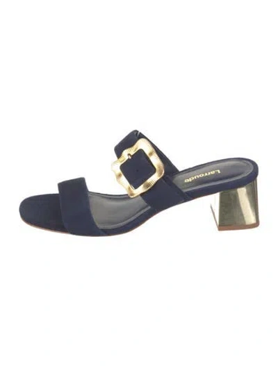 Pre-owned Larroude Suede Sandals In Blue