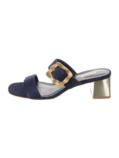 Pre-owned Larroude Suede Sandals In Blue