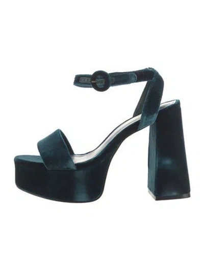 Pre-owned Larroude Suede Sandals In Blue