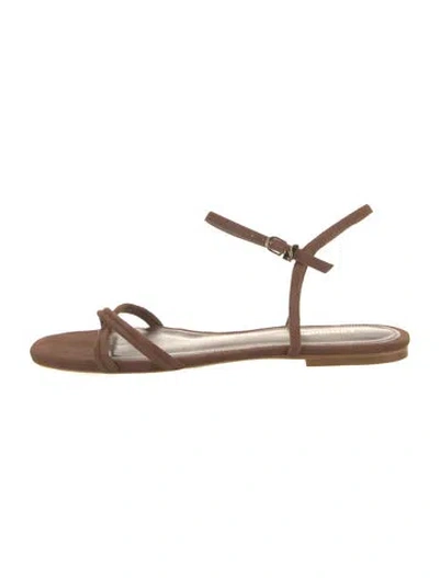 Pre-owned Larroude Suede Sandals In Brown
