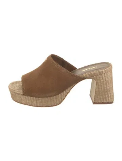 Pre-owned Larroude Suede Sandals In Brown/neutrals