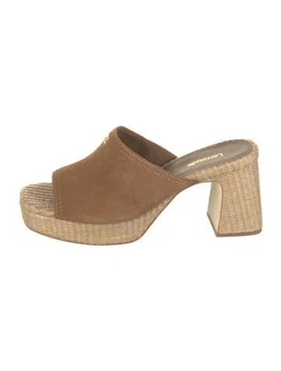 Pre-owned Larroude Suede Sandals In Neutral