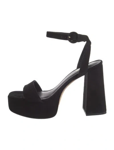 Pre-owned Larroude Suede Slingback Pumps In Black