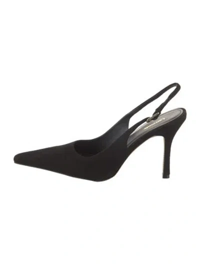 Pre-owned Larroude Suede Slingback Pumps In Black