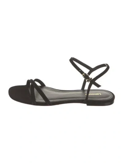 Pre-owned Larroude Suede Slingback Sandals In Black