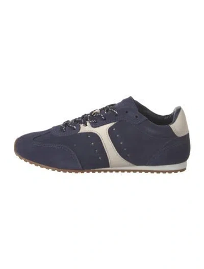 Pre-owned Larroude Suede Sneakers In Blue