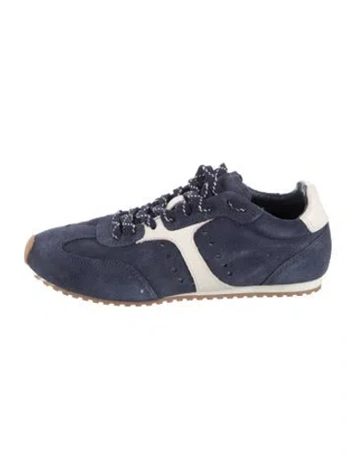 Pre-owned Larroude Suede Sneakers In Blue