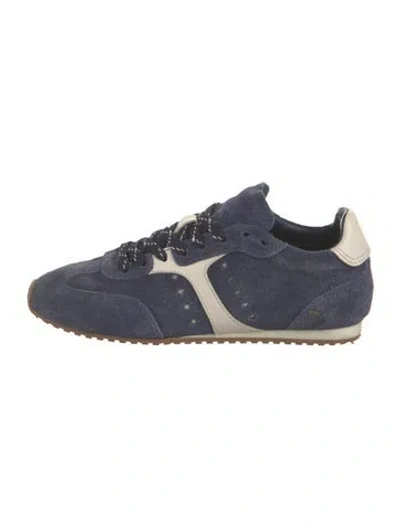 Pre-owned Larroude Suede Sneakers In Blue