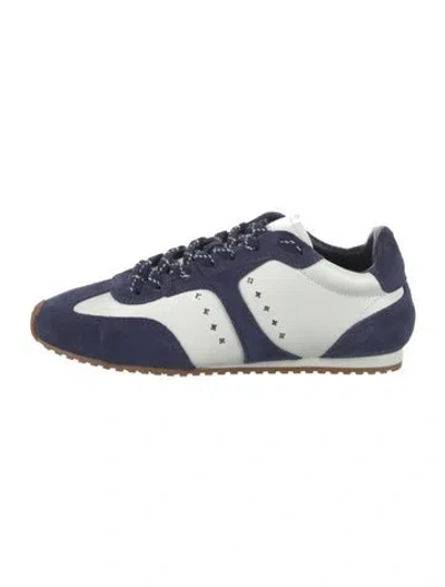 Pre-owned Larroude Suede Sneakers In Blue/white
